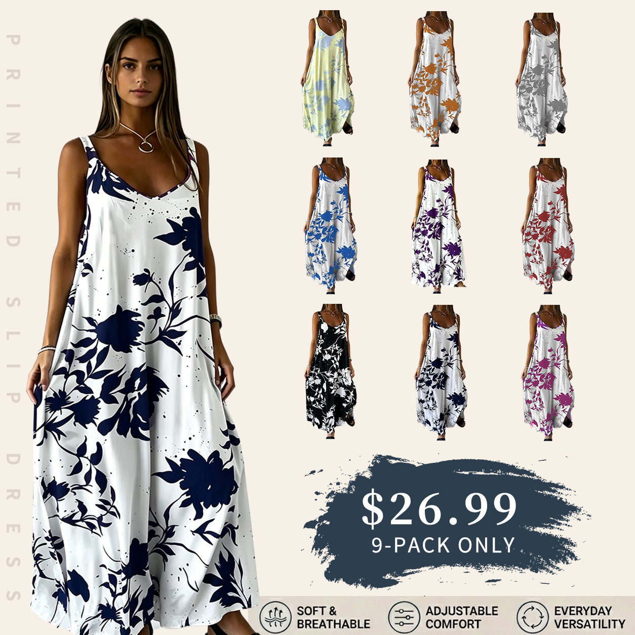 🔥Last day promotion🔥 Printed Slip Dress